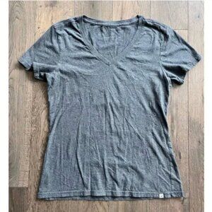 Pact Organic Cotton V-Neck T-Shirt Size XS Gray Softspun Lounge Casual Active